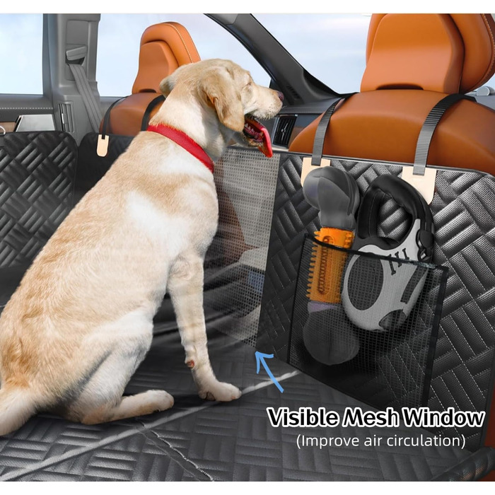 Захисний чохол на сидіння автомобіля для собак, універсальний, чорний, з отворами для ременів безпеки, для SUV/Auto/Вантажівка, ромбічний