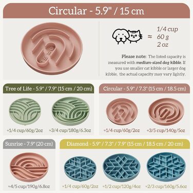 Миска для собак OHMO Anti Schling Napf (Дерево життя), миска для собак та котів, цуценят, запобігає ковтання, проти ковзання, екологічне силікон, світло-зелений (Tarngrün, S-Klassisch)