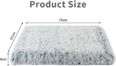 Крісло-лежанка для собак та котів Aomig, квадратне, плюшеве, 75x50x8 см, сірий колір