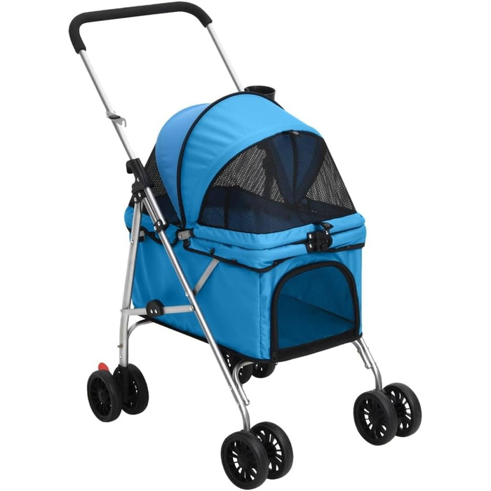 Складаний візок для собак vidaXL 76x50x100 см, синій, оксфордська тканина
