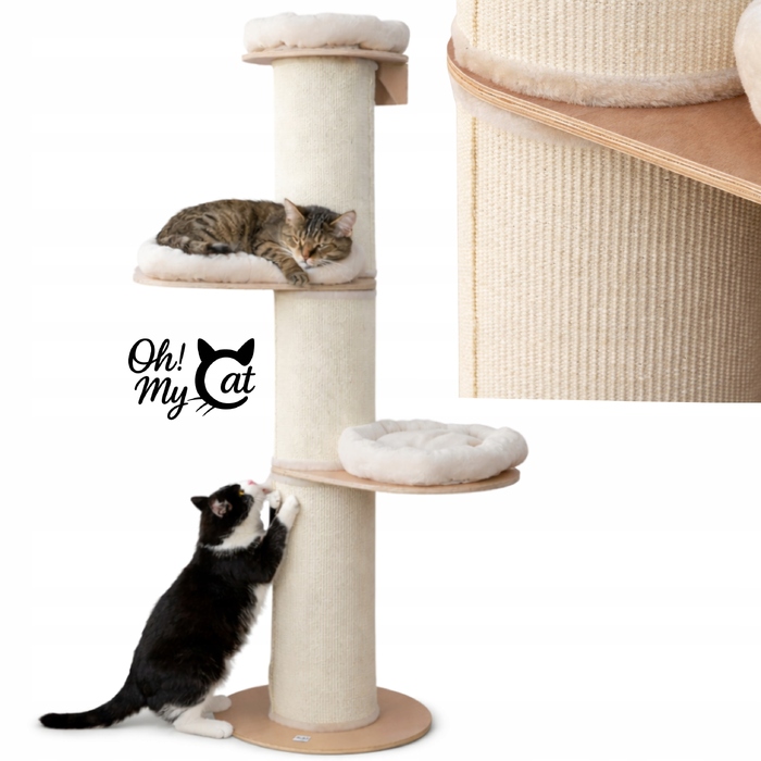 Високий кігтеточка-комплекс із лежаком Ohmycat, 161 - 220 см