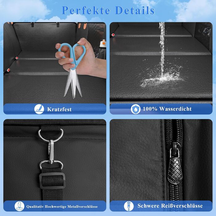 Накладка на сидіння автомобіля для собак CIGAA, водонепроникна, стійка до подряпин, з жорсткою основою, помаранчевого кольору