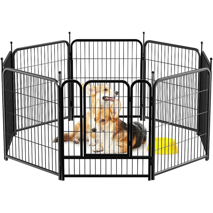 PawGiant Забіг для собак, огорожа, клітка - 8 панелей, 71.1 x 81.3 см. Металевий забіг для собак, котів, цуценят. Підходить для дому, кемпінгу, відпочинку на природі.
