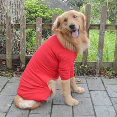 Комбінезон для собак Lovelonglong з чистої бавовни, 4 лапи, для великих та середніх собак, розмір XXL, Зелений (XXXL (для собак ~36 кг), Червоний)