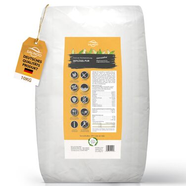 Сухий корм для котів SALiNGO Premium з птицею (Geflügel Pur), беззерновий, 10 кг — 90% м'яса, 10% овочів, без цукру та штучних добавок