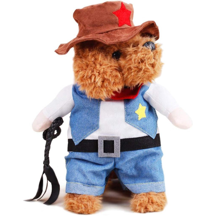 Костюм на честь Halloween для собак та котів XIAOYU: Ковбойська куртка та капелюх, супер милий косплей для маленьких тварин