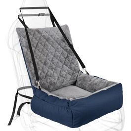 Автомобільний лежак для собак маленьких та середніх порід – м'який плюшевий лежак з кишенею для зберігання, стійкий до подряпин, для заднього та переднього сидіння, з ременем безпеки, блакитний, колір 03