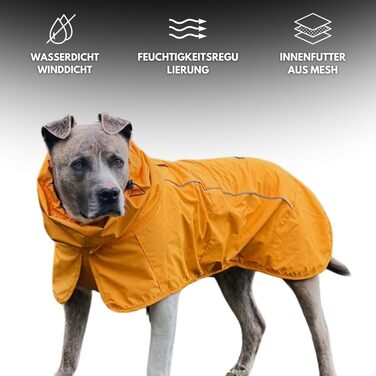 Дощовик для собак Spark Paws, водонепроникний, вітрозахисний, жовтий гірчичний, розмір 2XL