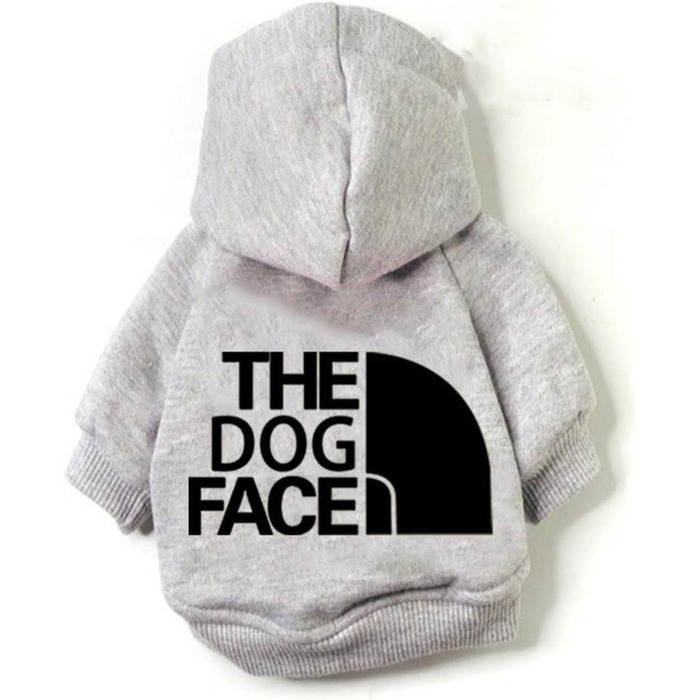 Світшот для собак Outdoor з принтом морди - теплий пуловер для маленьких та середніх собак (Чихуахуа, Бульдог) - розмір 4, XXL