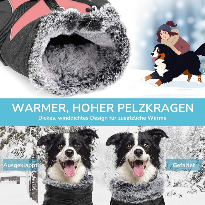 Водонепроникний теплий зимовий одяг для собак ALLSOPETS з відбиваючими смугами - тепла жилетка для собак, 3XL, Grapefruitrot