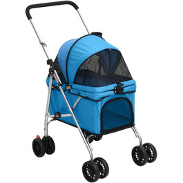 Складаний візок для собак vidaXL 76x50x100 см, синій, оксфордська тканина