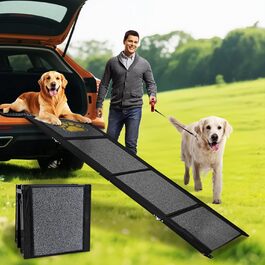 Рампа для домашніх тварин Hunderampe, 170 x 50 см, сіра, з антиковзким покриттям, до 70 кг, для автомобілів, вантажівок, SUV та сходів, легка алюмінієва конструкція