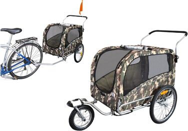 Причеп для собак PapilioShop Argo - великий, зелений (маскування), для собак S-M-L