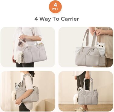 Транспортувальна сумка для собак і котів, м'яка, складна, для маленьких і середніх котів, цуценят до 6,8 кг, сіра