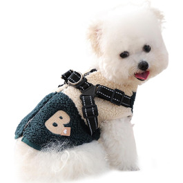 Зимова куртка для собак з отвором для шлейки, флісова підкладка | Для малих та середніх собак | Підходить для прогулянок, спорту та активного відпочинку | Рожево-білий та зелено-білий кольори