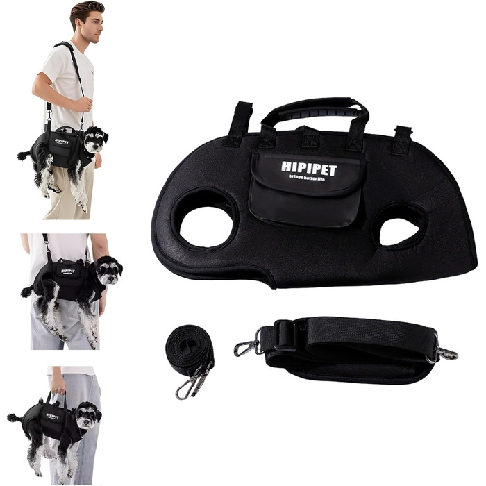 PETCUTE Сумка-переноска для собак 4 в 1, XL, чорна: переноска, рюкзак, гамак, ліжко