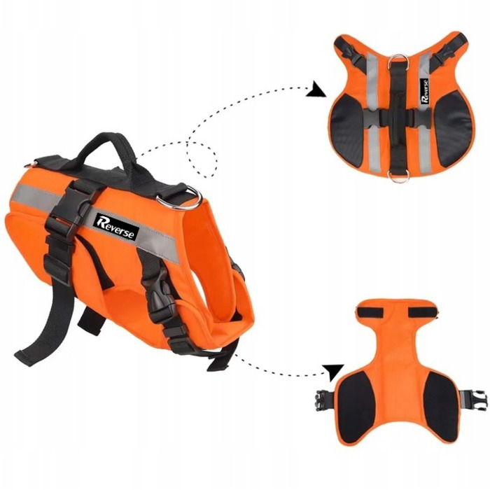 Рятувальний жилет для собак Reverse Kapok Orange, XL (80 см/64 см)