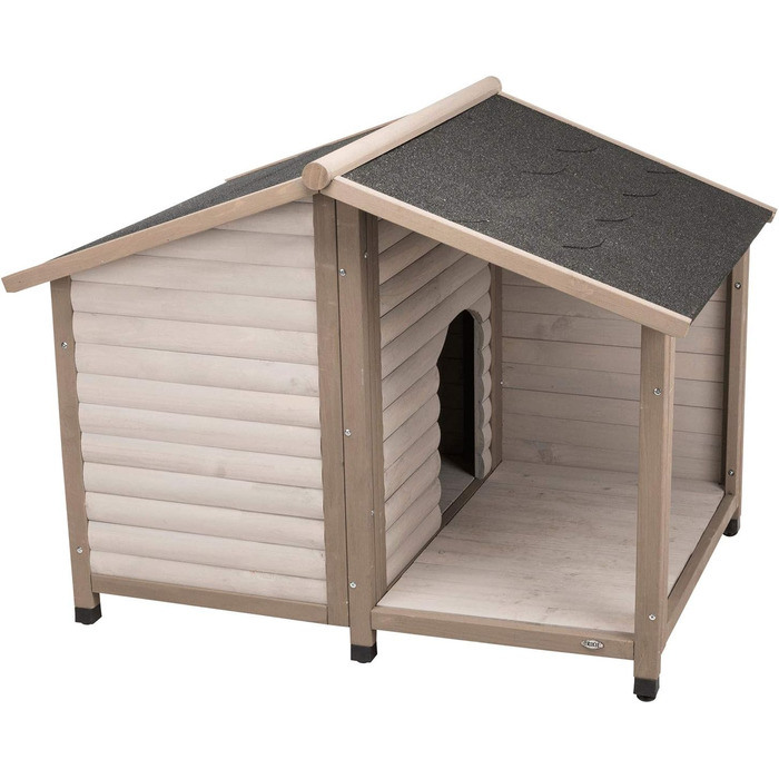 Будка для собак TRIXIE Natura Lodge з двосхилим дахом, розмір M–L, 130×100×105 см, сіра, дерев'яна