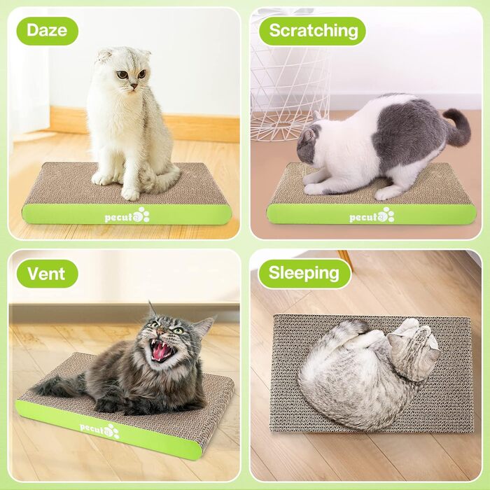 Pecute 2 шт. Когтеточки з картону для котів - набір, двосторонні, 38.5 x 20.5 см