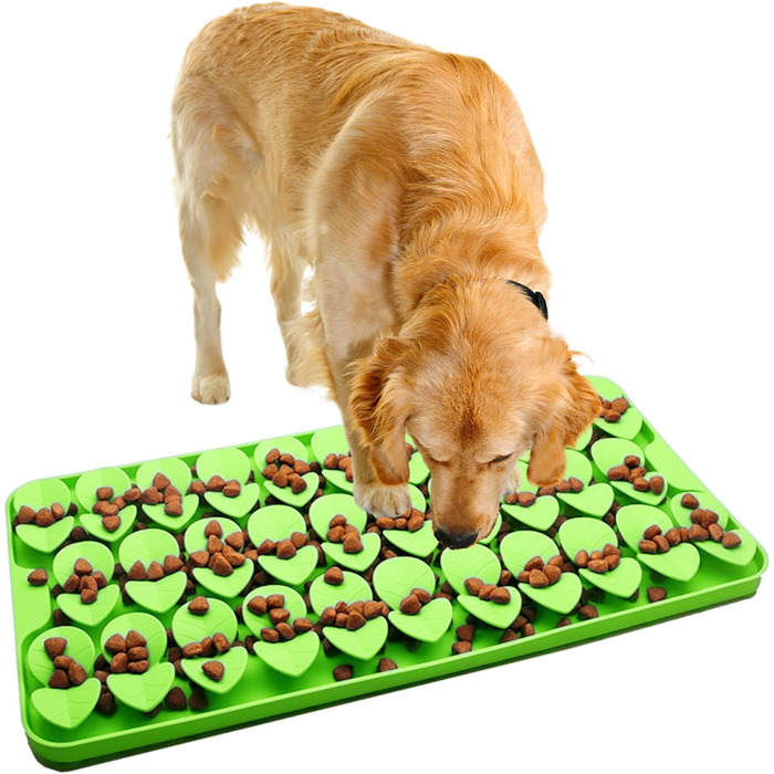 Силіконова килимок-головоломка для собак середнього розміру, фіолетовий. Стимулює природний інстинкт пошуку їжі, сповільнює швидкість поїдання. З присосками.