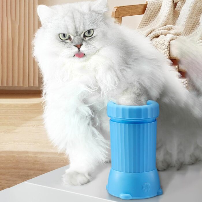 Автоматичний мийник лап для собак | USB-зарядка, для середніх собак, блакитний | Для прогулянок, подорожей