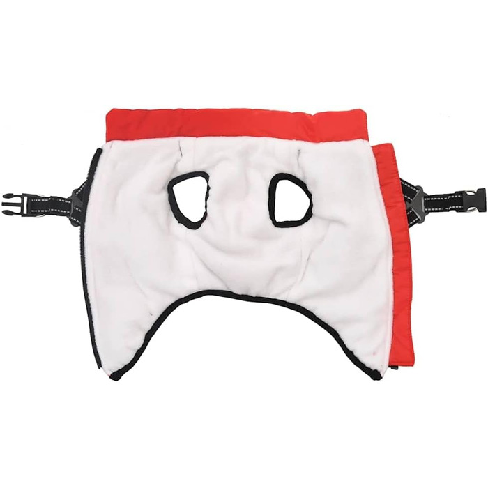 Водонепроникний дощовик для собак VidaXL з шлейкою, червоний, зимовий, теплий