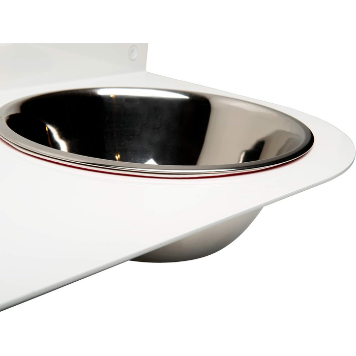 Підставка для корму Schmeck.bar для собак: стабільна, настінна, з мисками (2xS), білий матовий, 400x187x227 мм