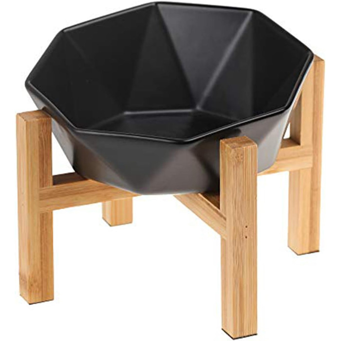 Керамічна годівниця для котів та собак на підставці, похила, зелена