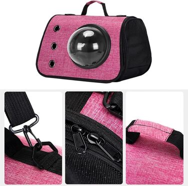 Транспортна сумка для кота/собаки - переноска для кота/собаки, дорожній аксесуар для тварин, складана переноска для маленьких та середніх котів/собак, рожевий колір