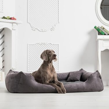 Ортопедичне ліжко для собак Tierlando® Pluto Ortho VISCO, 130x100 см, сірий графіт, XL+ | Віскоеластична піна