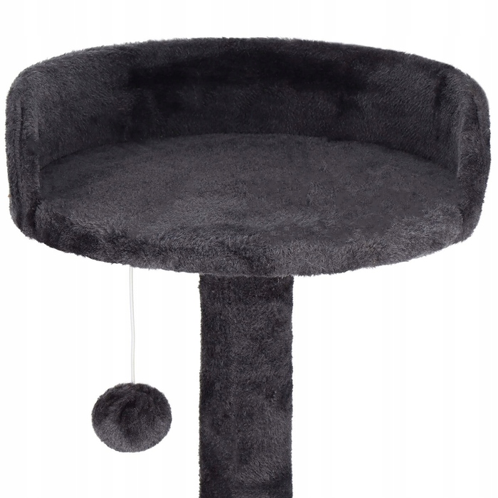 Високий кігтеточка-комплекс для котів Springos, сірий, 4 рівні, сизаль, 61-100 см