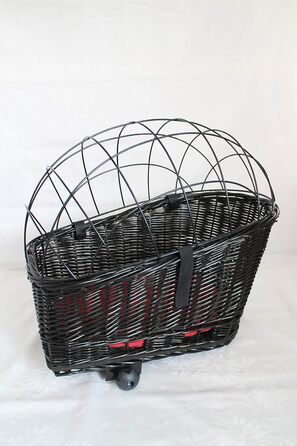 Кошик для велосипеда для перевезення багажу з плетеної лози з металевою сіткою (без подушки)