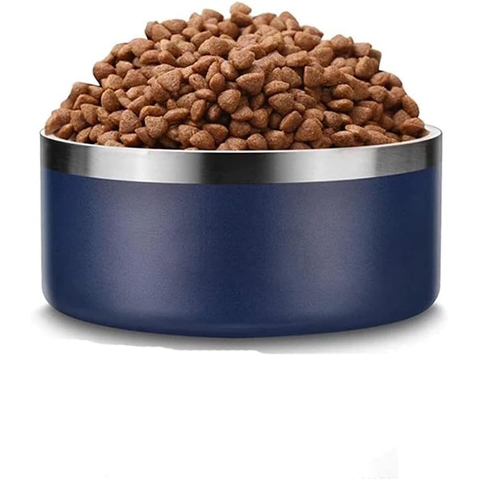 Нержавійна миска для собак та котів Gteller, подвійні стінки, 907 мл, сіра