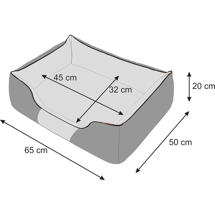 Ліжко для собак, м'яке ліжко-софа для тварин, розмір L 65x50 см та L 60x50 см, бежевий колір з лапками