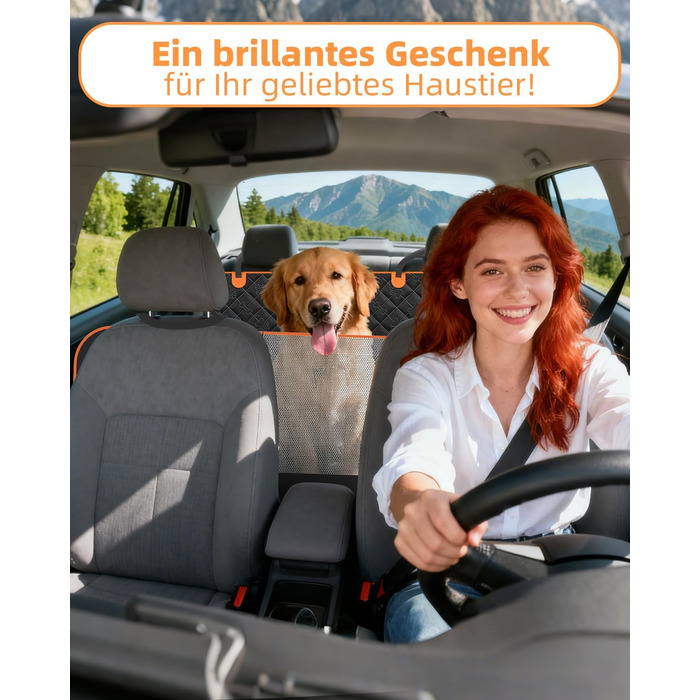Накладка на сидіння автомобіля для собак, 100% водонепроникна, захист від подряпин, універсальна, з боковими захистами та віконцем для собаки