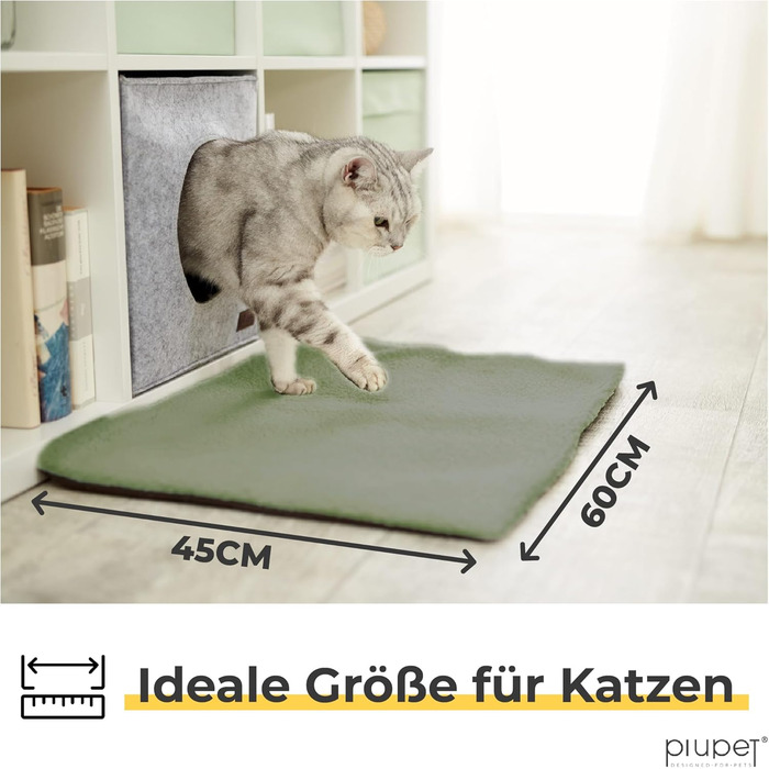 Самогріюча котяча деки I 60x45 см I Без струму I Котяча тепла деки I Деки для котів без струму | Аксесуари для котів | Самогріюча деки для котів (Біла) Біла Для котів (Зелена, Для котів)