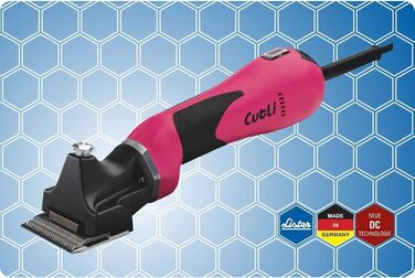 Професійна машинка для стрижки коней LISTER LI CUTLI з набором лез LI 102, спеціальна олія для стрижки та пластиковий кейс, рожевий/чорний колір