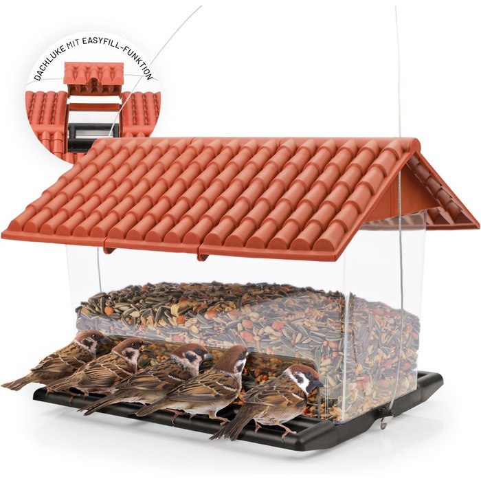 Будиночок для птахів WILDLIFE HOME XL - годівниця для диких птахів, вологостійкий годівничок для пташиного корму, годівниця для саду та балкону