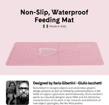 Підкладка під миску для собак та котів Mustafà Design, Італія, M, сіро-рожева (світло-сіра, світло-рожева)
