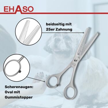 Ножиці для витончення волосся EHASO двосторонні, 13,5 см, 25 зубців