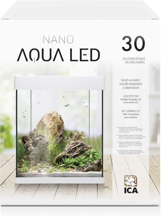 Акваріумний набір ICA KNA10 Nano Aqua Led Crystal, 10 л, кремовий