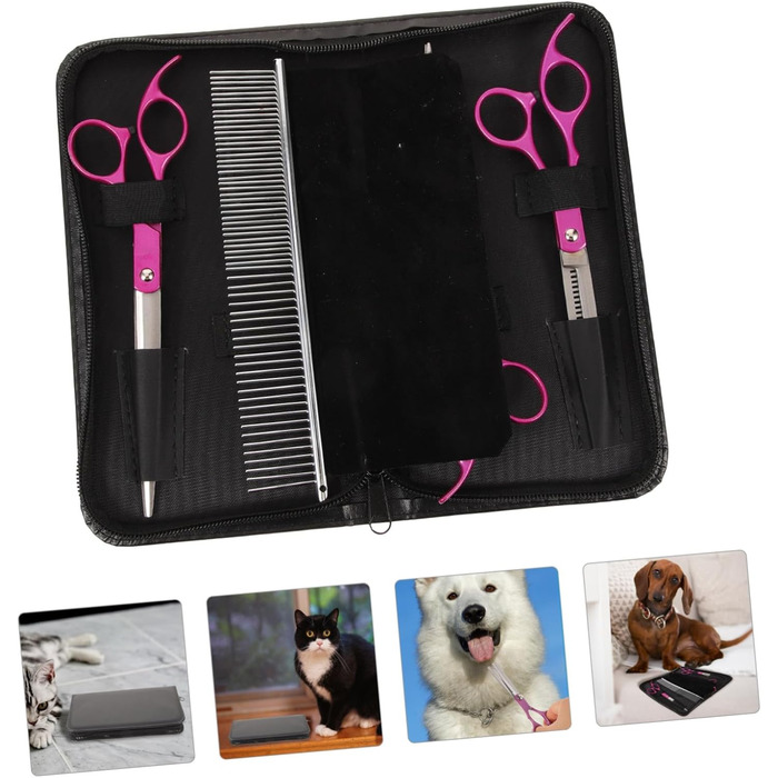 Набір професійних ножиць для грумінгу собак Supvox з гребінцем: для стрижки та догляду за шерстю. Нержавіюча сталь, легко миються.