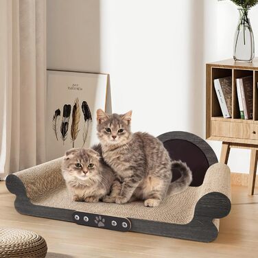 Кігтеточка для котів XXL, 68 см, килимок з дизайном дивану, з щільного гофрокартону для відпочинку та ігор