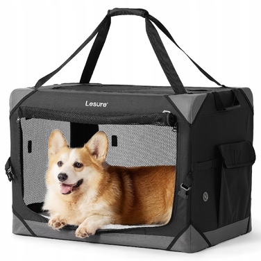 Переноска для собак Lesure, чорна, розмір XL (61x40x40 см)