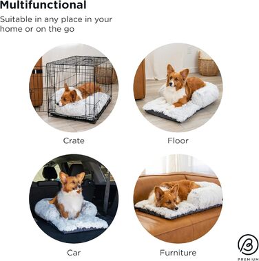 Лежак для собак Best Friends by Sheri Bolster Nap Mat, з бортиком, для клітки, м'який, машинне прання, морозно-сірий, 76x48 см