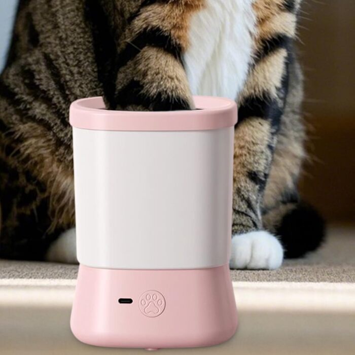 Миска для миття лап собак Hogvinnatil | Миска для тварин | Аксесуари для чищення лап, 2 швидкості, захист від бризок (Рожева)