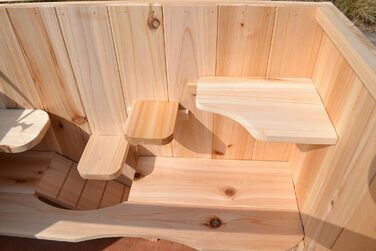 Клітка для дрібних тварин Mucola 60x35x42 см, 5-ярусна, дерев'яна, з відкидним верхом, для хом'яків, мишей