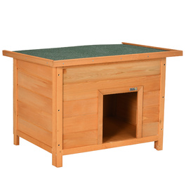 PawHut Dog Kennel Затишна собача печера з ялинового дерева з дахом, ідеально підходить для собак і кішок, 82x58x58 см | Aosom