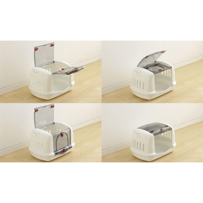 Транспортний бокс для кота Iris Ohyama 36.5L, білий, 48x32x30 см, BPA-free, міцний, легкий, для автомобіля, автобуса, тварин