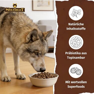 Сухий корм для дорослих собак WOLFSBLUT Wide Plain з кониною, беззерновий, з суперфудами, 12.5 кг